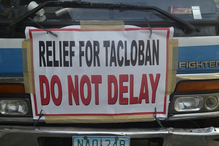 Truck brining relief goods to Tacloban typhoon victims photo
